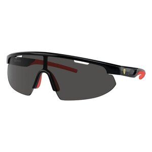 New FERRARI SCUDERIA Black Semi Rimless Shield FZ6004U 501/87 Sunglasses Women